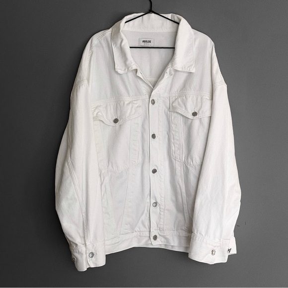 AGOLDE Wayne Denim Jacket in Baby Powder Size L - Picture 2 of 11